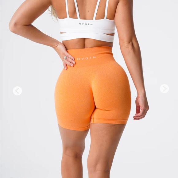 Sunset orange seamless pro nvgtn shorts - Picture 2 of 5